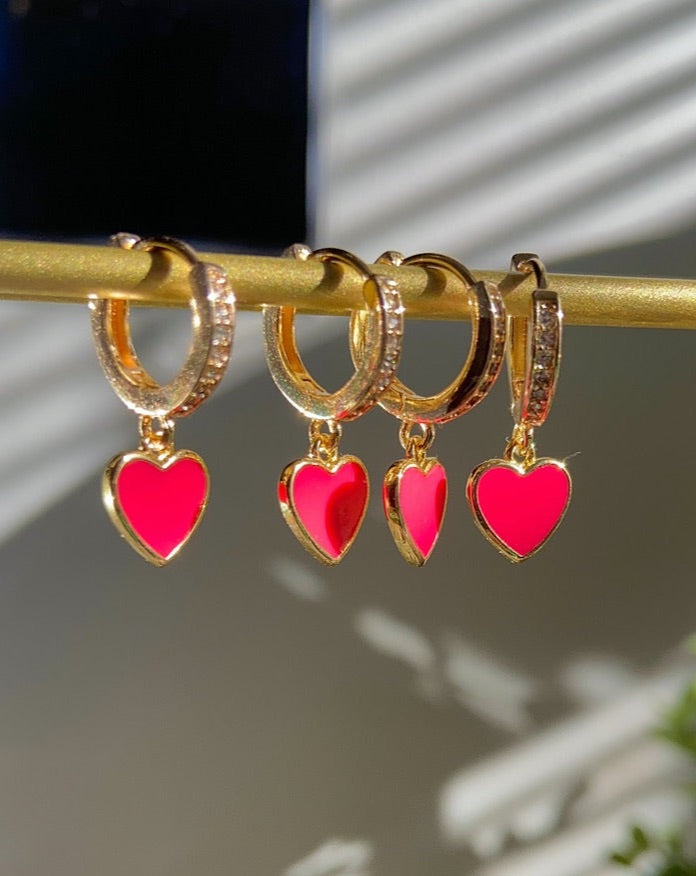 gold heart earrings