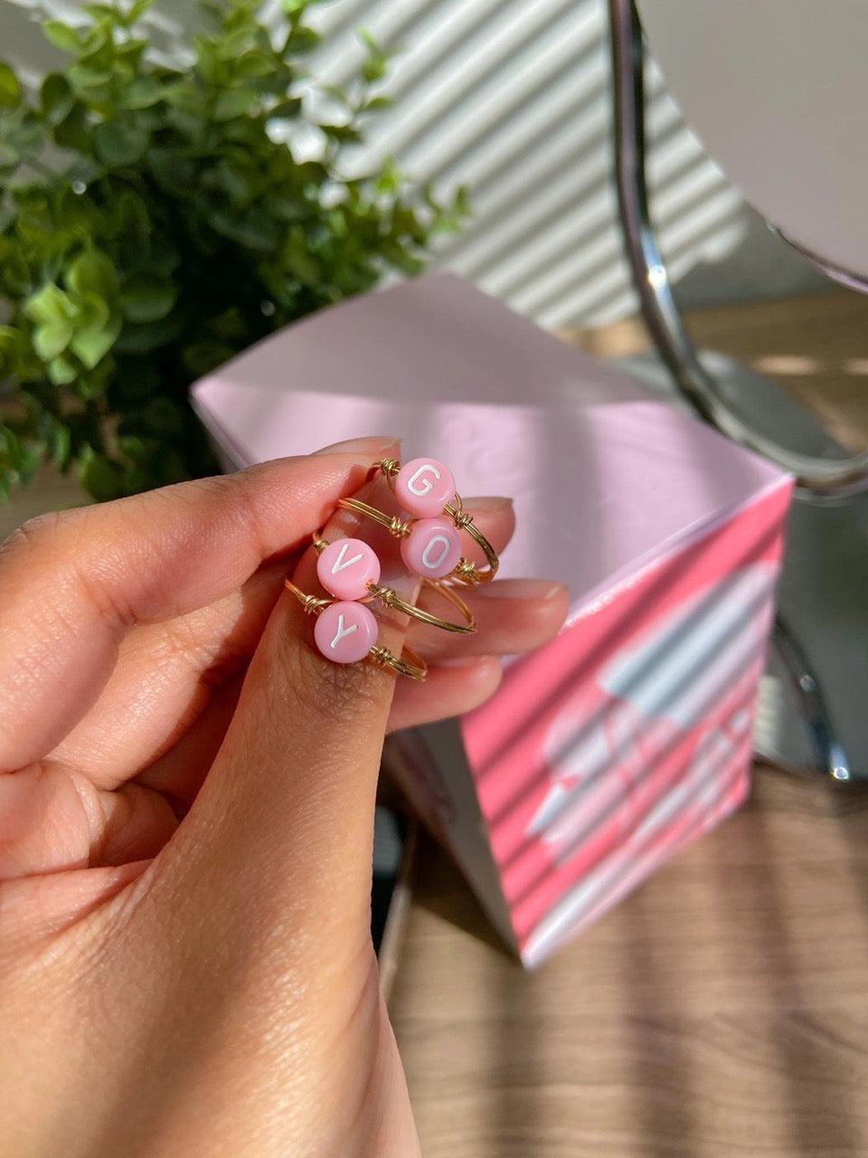 personalized initial ring