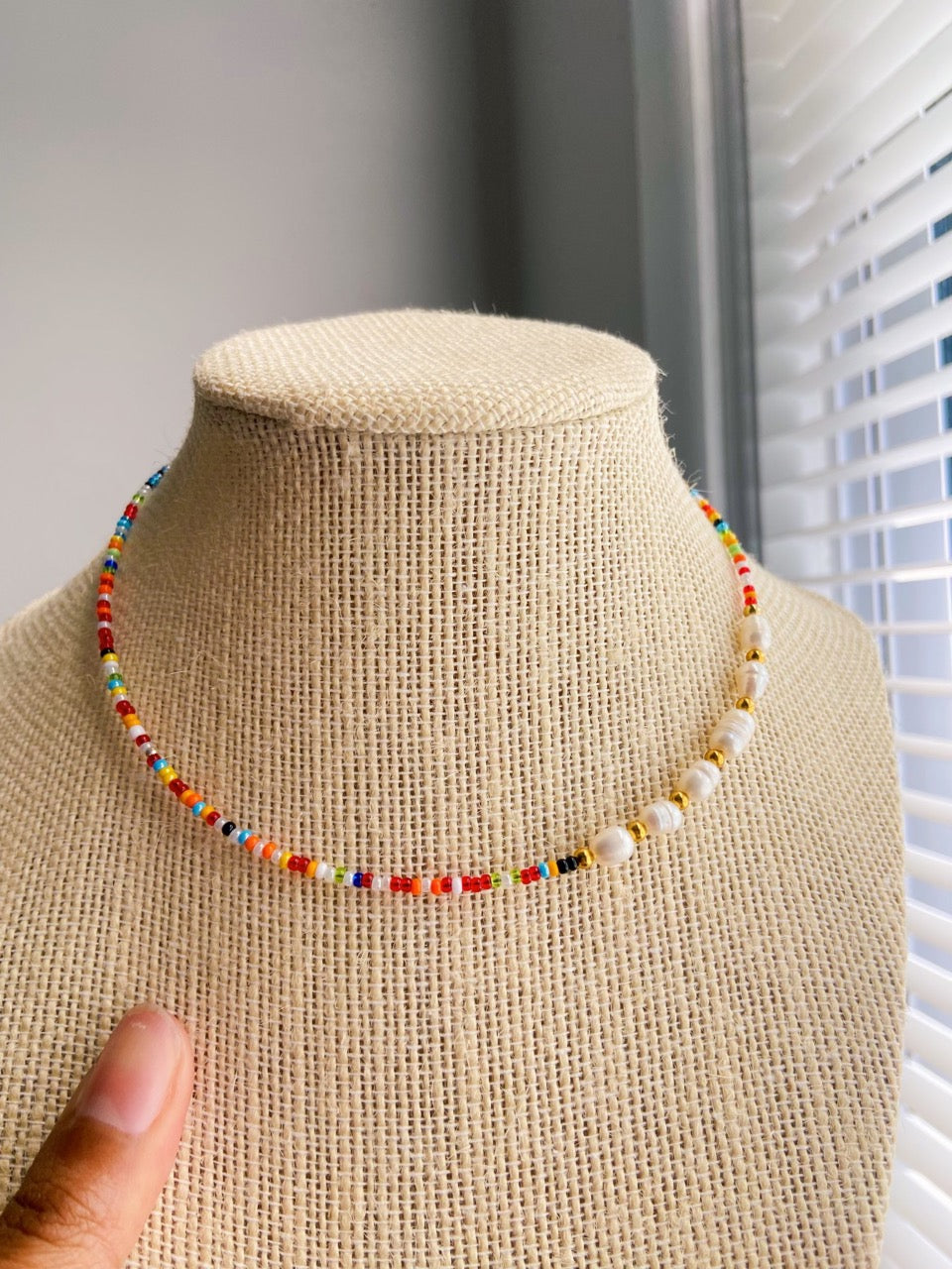 rainbow beaded necklace