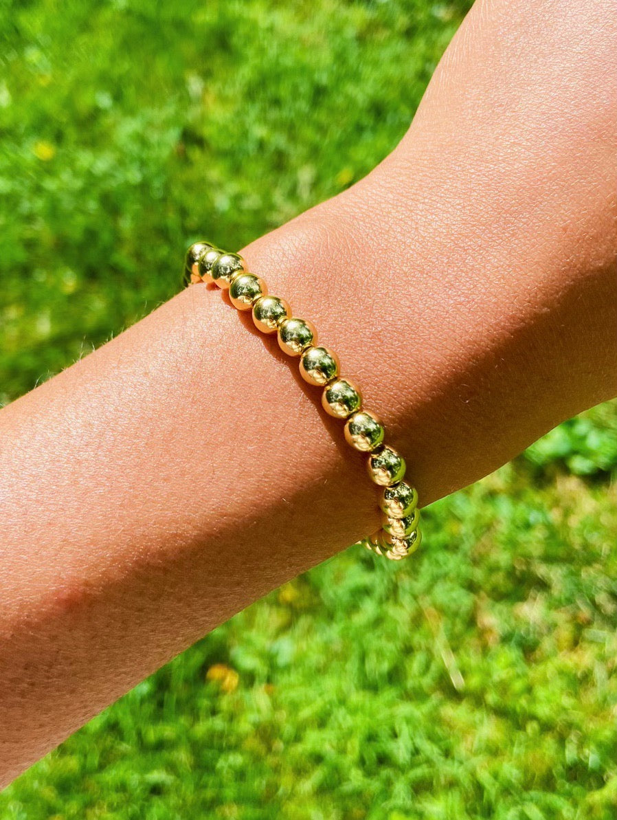 18k gold plated stretchy beaded bracelet