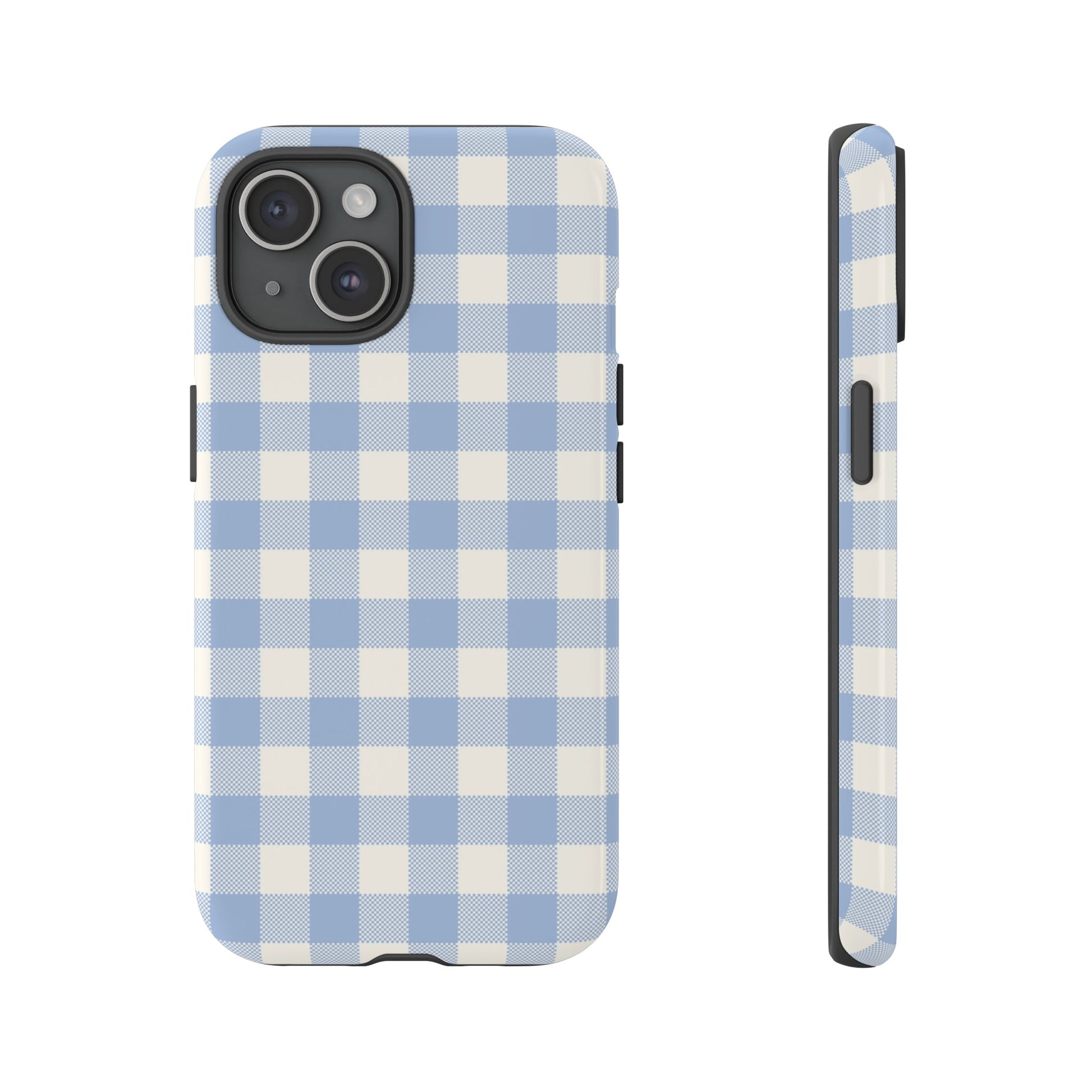 blue gingham iphone case 