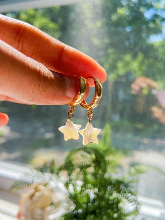 Seeing Stars Gold Star Hoop Earrings