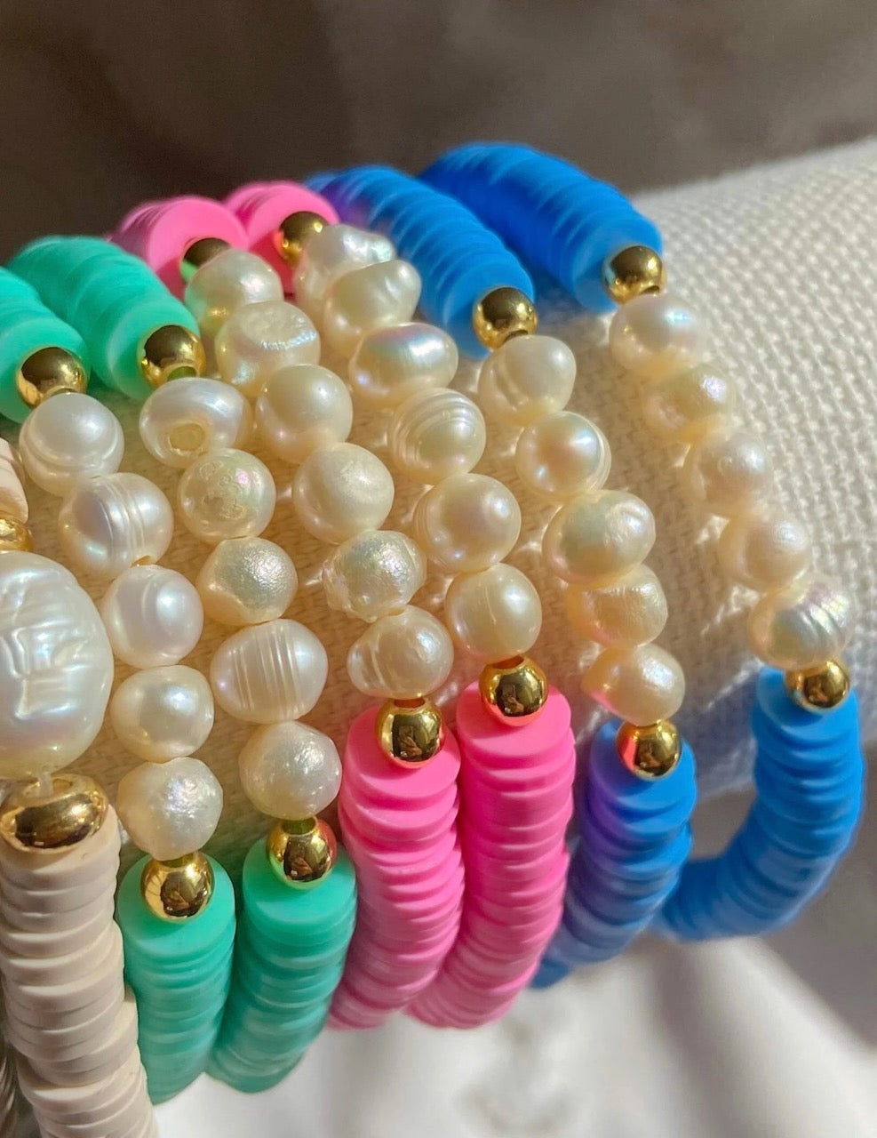 Clay Bead Bracelet Stack