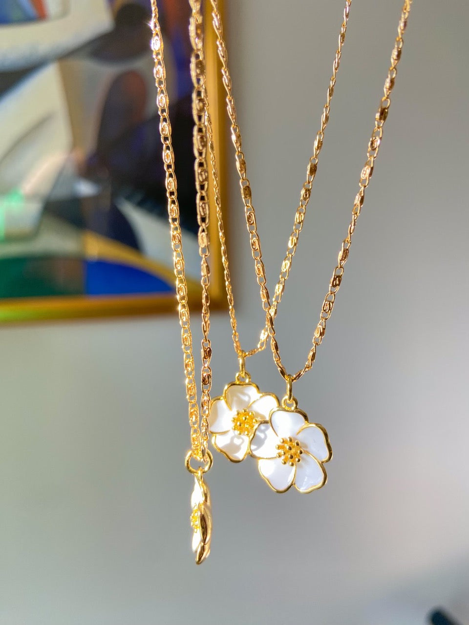 Flower Necklace Gold