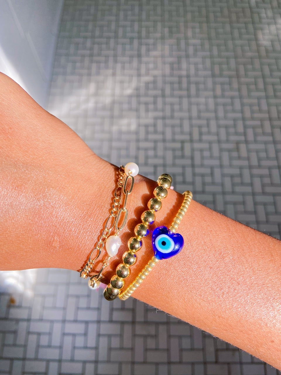 gold bracelet stack