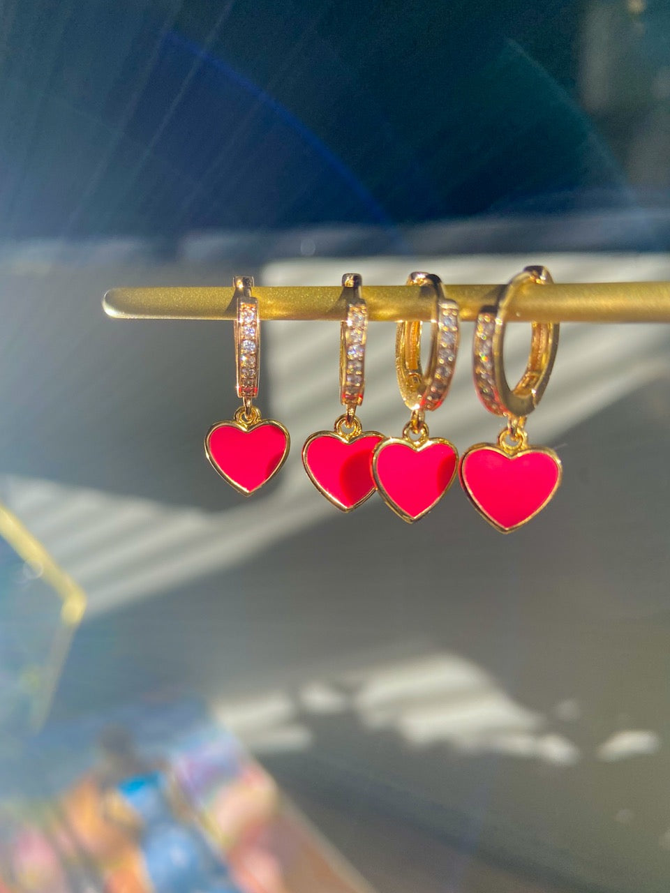 Gold Heart leverback earrings