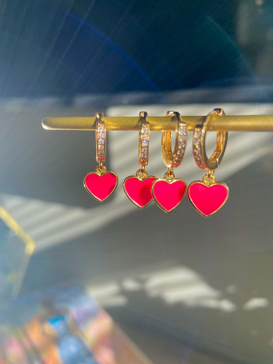 Gold Heart leverback earrings