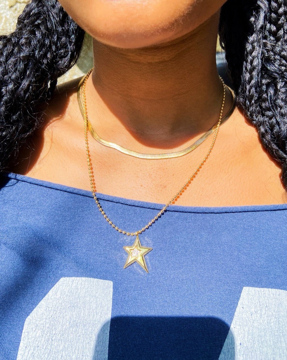 Gold Herringbone Necklace