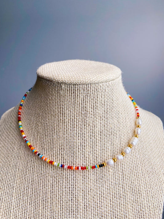 multicolor beaded necklace